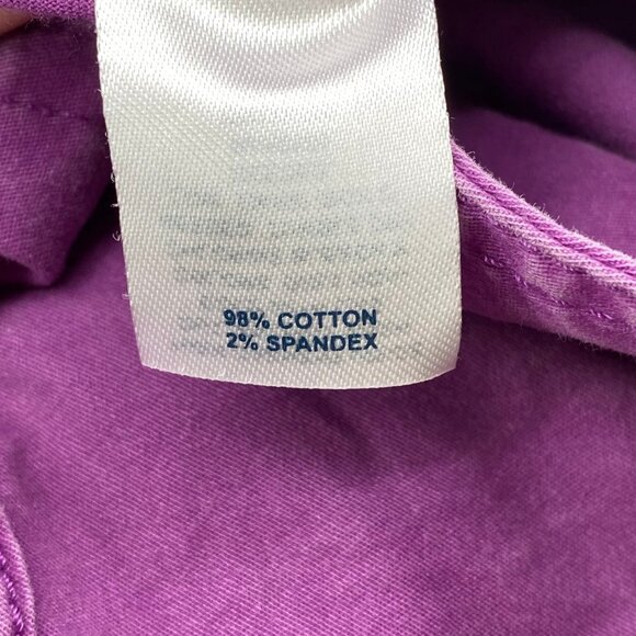 Caslon Purple V-Neck Trench Top Button Down Shirt | Size M - Picture 2 of 5